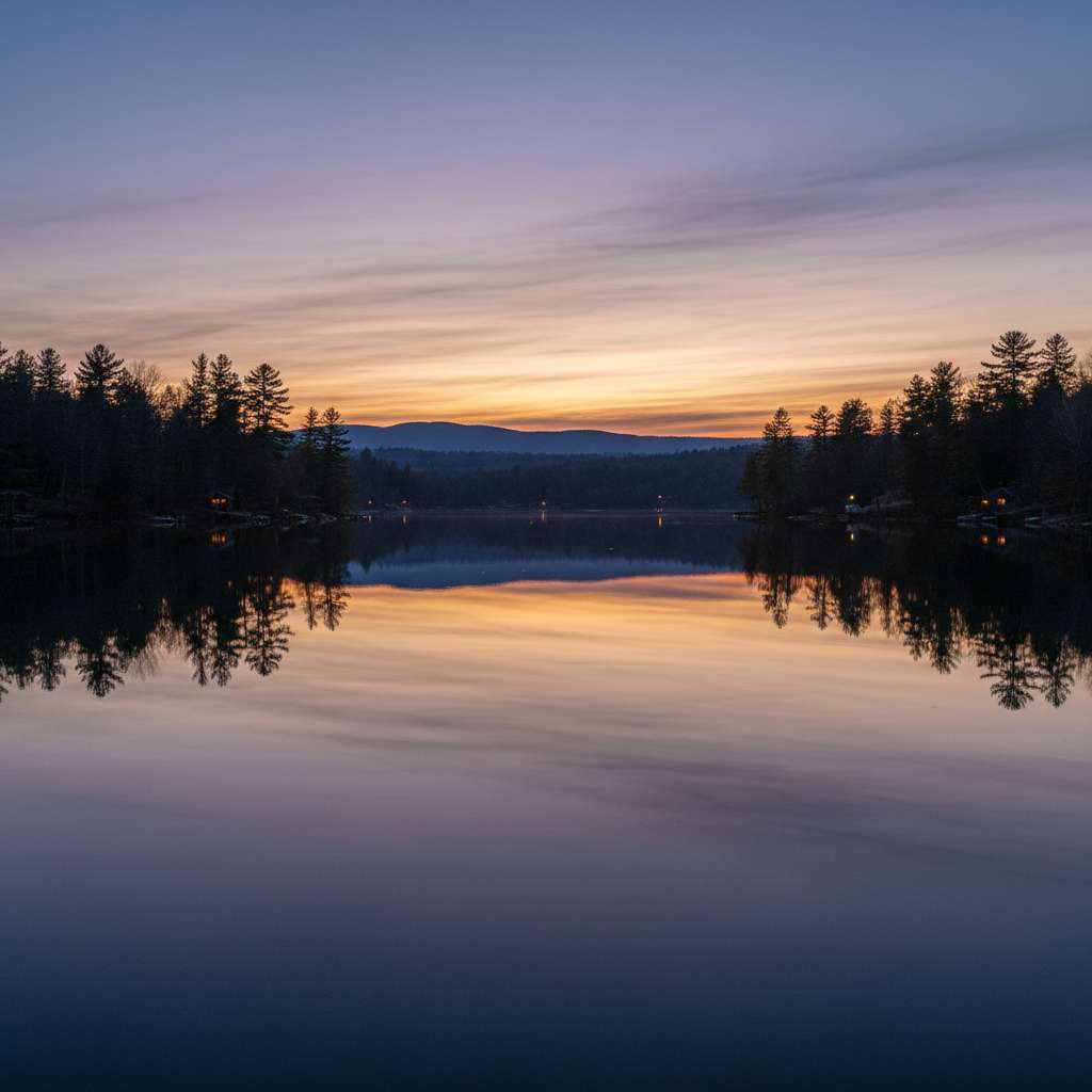 Oakshade Lake at dusk with beautiful reflection