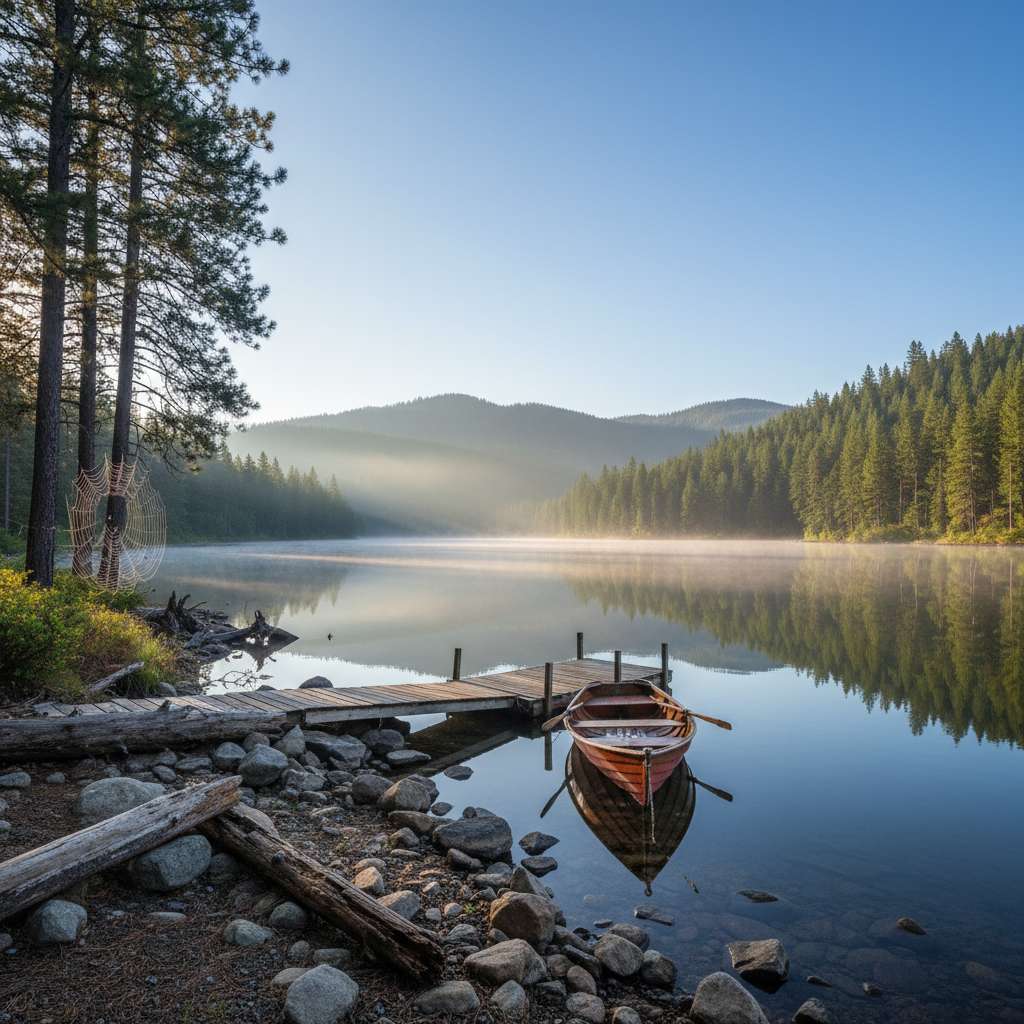 Pine Hollow lake in the morning light