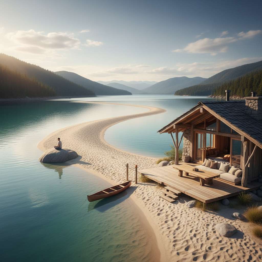 Sandbar Retreat tranquil fishing spot with trees