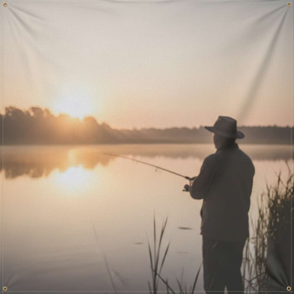 Out-of-focus fishing background for CTA banner